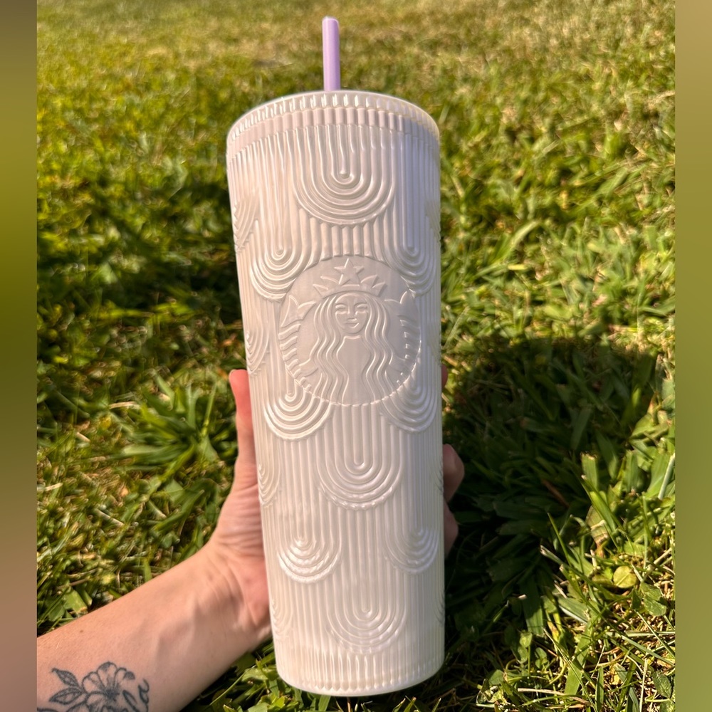 White Mermaid Scales Starbucks Tumbler